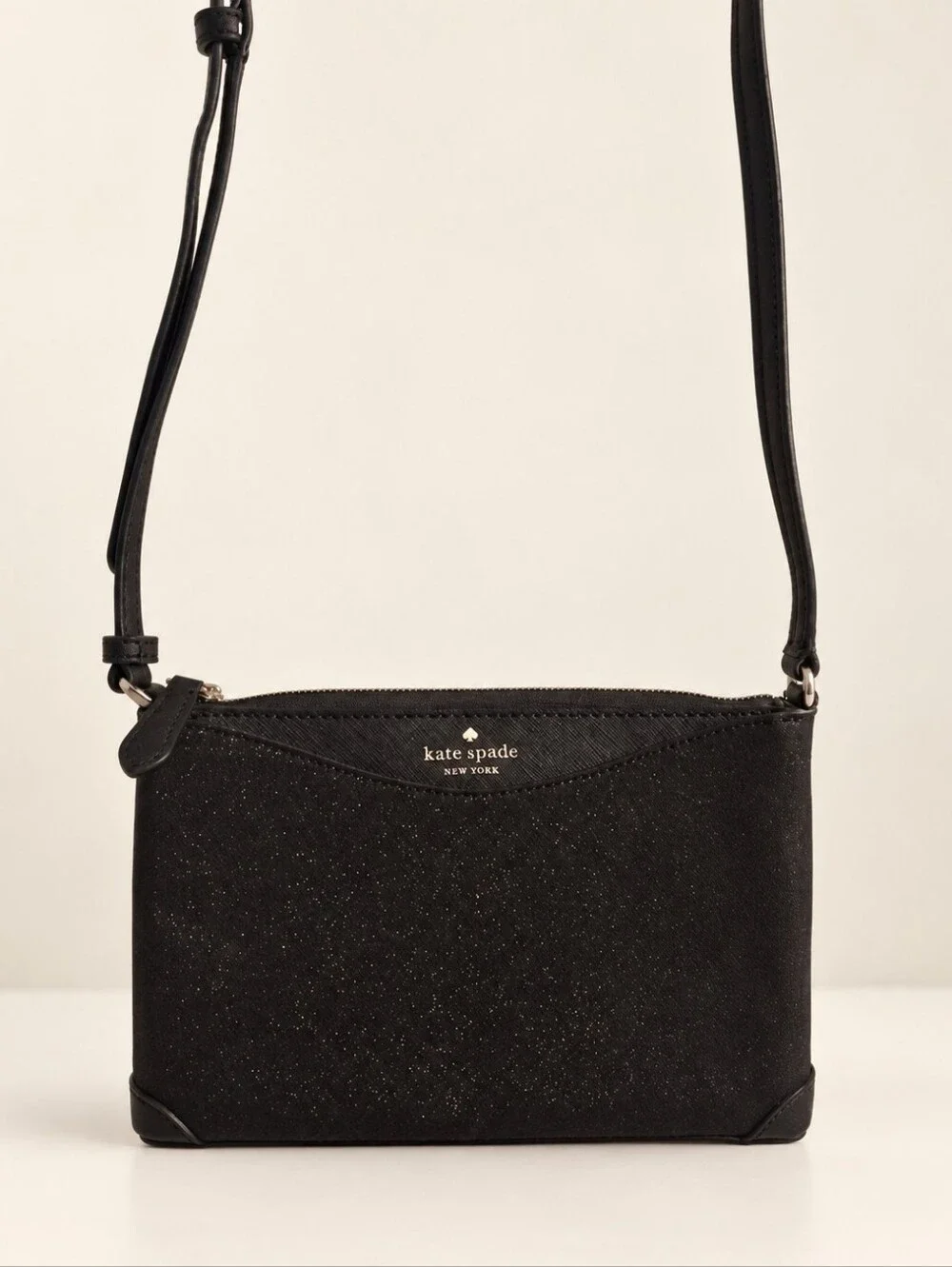 Kate Spade Black Glitter Crossbody bag NWOT